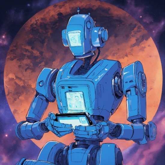 Space, Electric Blue, Machine, Fictional Character, Science, Robot