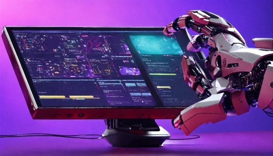 Spaceship Vector, Computer, Personal Computer, Purple, Peripheral, Output Device