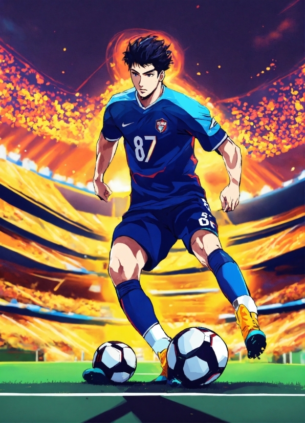 Sports Equipment, Soccer, Football, Ball, Cartoon, Player