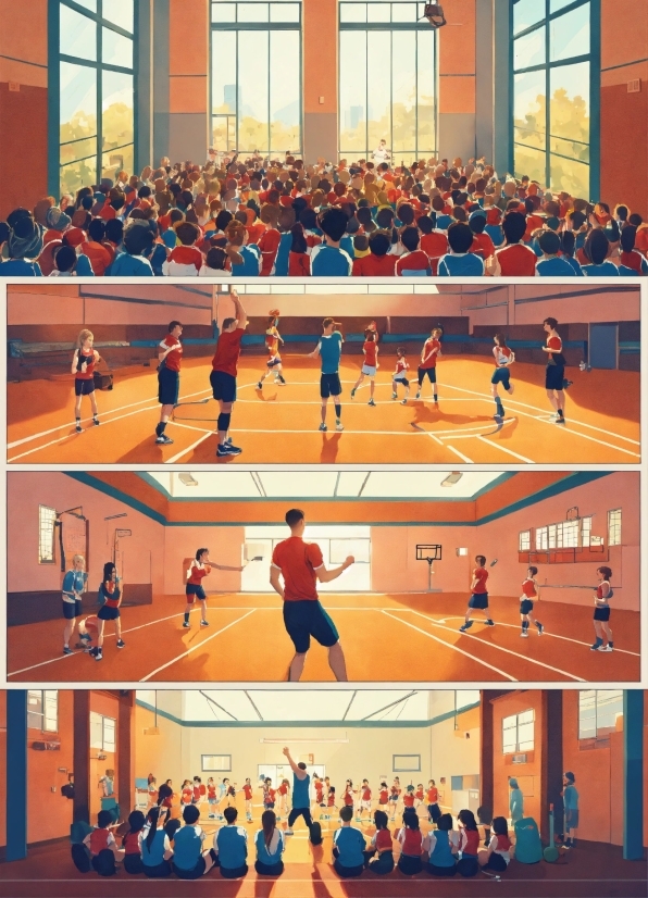 Sports Uniform, Sports Equipment, Volleyball Net, Active Shorts, Blue, Field House