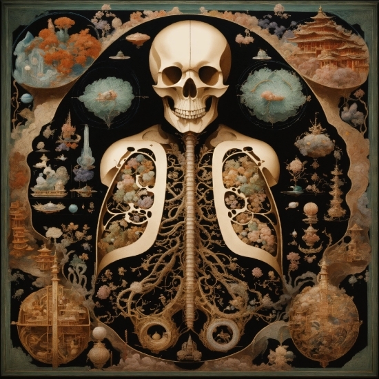 Textile, Bone, Sleeve, Temple, Wood, Skull