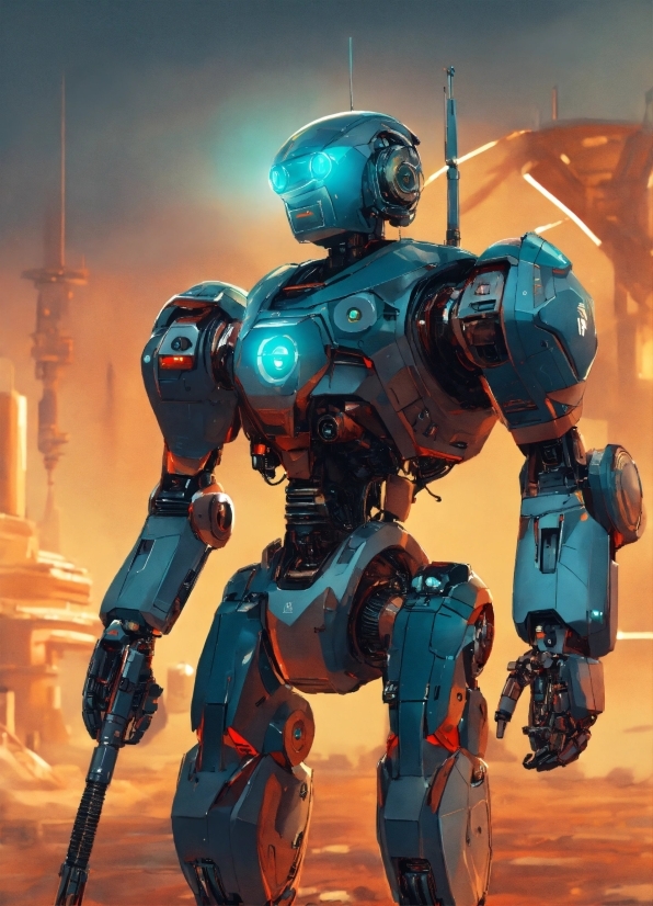 Toy, Machine, Fictional Character, Electric Blue, Art, Military Robot