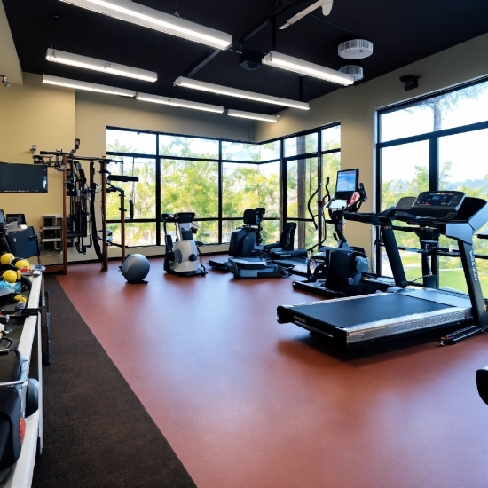 Treadmill, Building, Exercise Machine, Interior Design, Gym, Floor