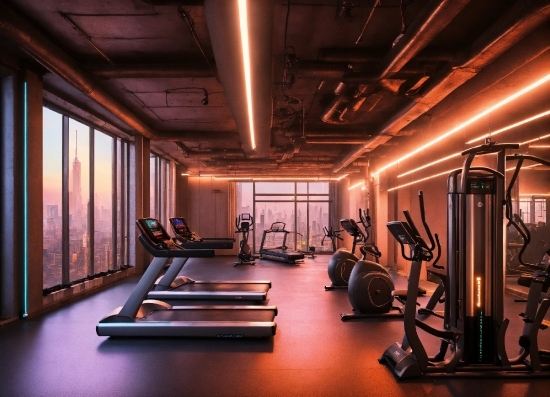Treadmill, Building, Exercise Machine, Lighting, Interior Design, Automotive Design