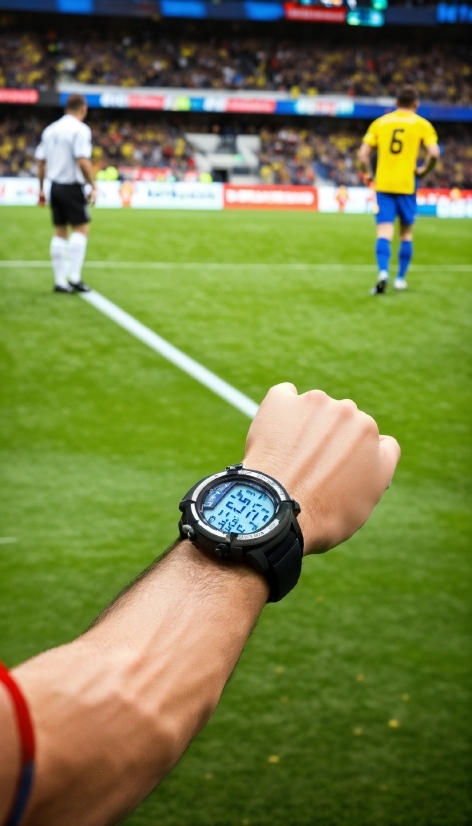 Watch, Soccer, Analog Watch, Grass, Gesture, Plant