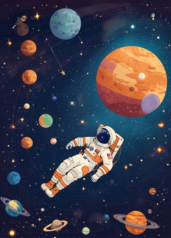 World, Astronaut, Art, Astronomical Object, Font, Poster