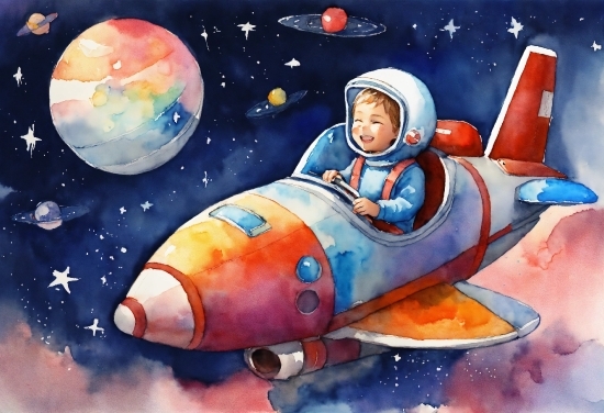 World, Astronaut, Art, Happy, Paint, Painting