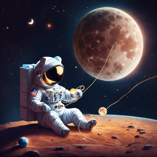 World, Astronaut, Moon, Art, Sky, Astronomical Object