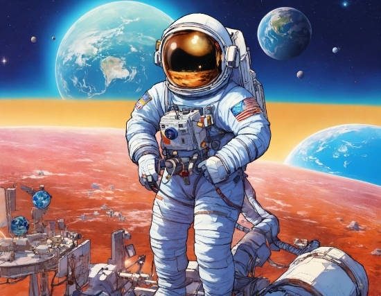 World, Astronaut, Sky, Astronomical Object, Space, Art