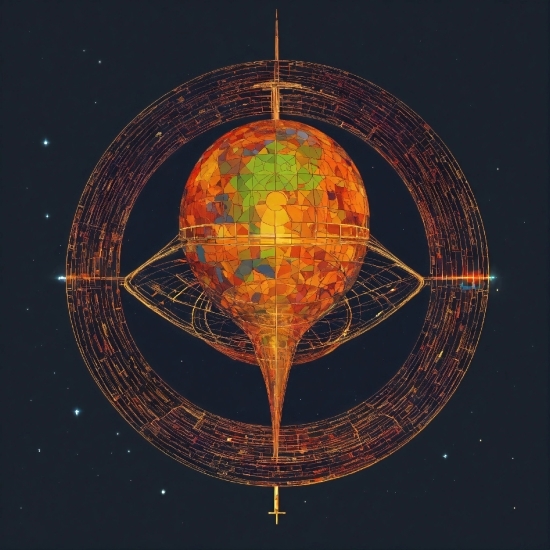 World, Astronomical Object, Art, Font, Amber, Circle