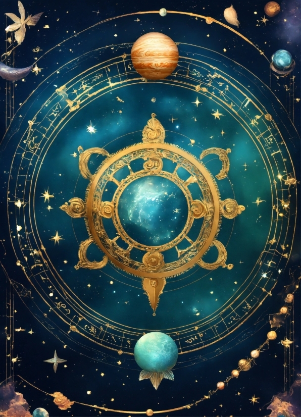 World, Blue, Art, Astronomical Object, Symmetry, Circle