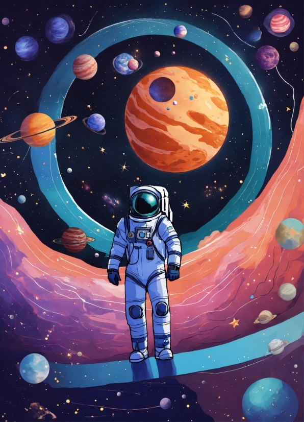 World, Cartoon, Astronaut, Art, Astronomical Object, Space