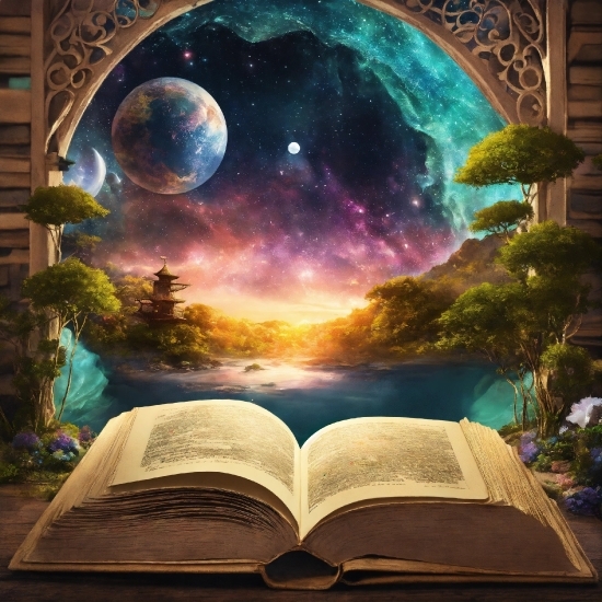 World, Moon, Book, Light, Nature, Sky