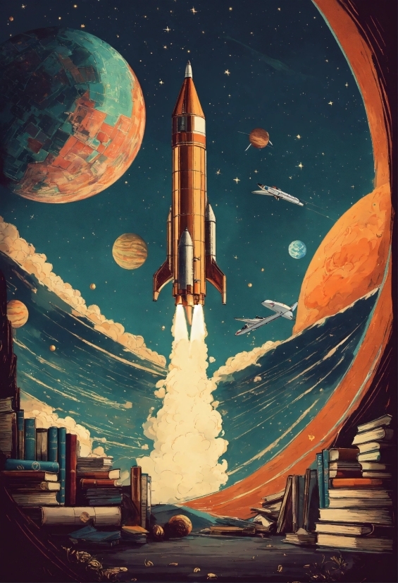 World, Sky, Vehicle, Space Shuttle, Rocket, Moon